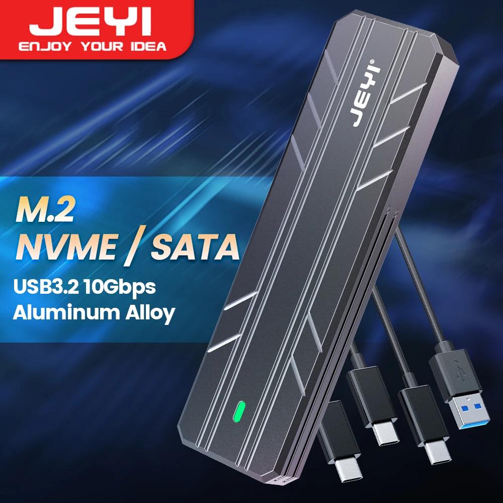 JEYI M.2 NVME SATA SSD Ŭ, USB C 3.2 Gen 2 10Gbps Ǵ 6Gbps SATA M-Ű (B + M Ű), SSD    ϵ ũ ̽